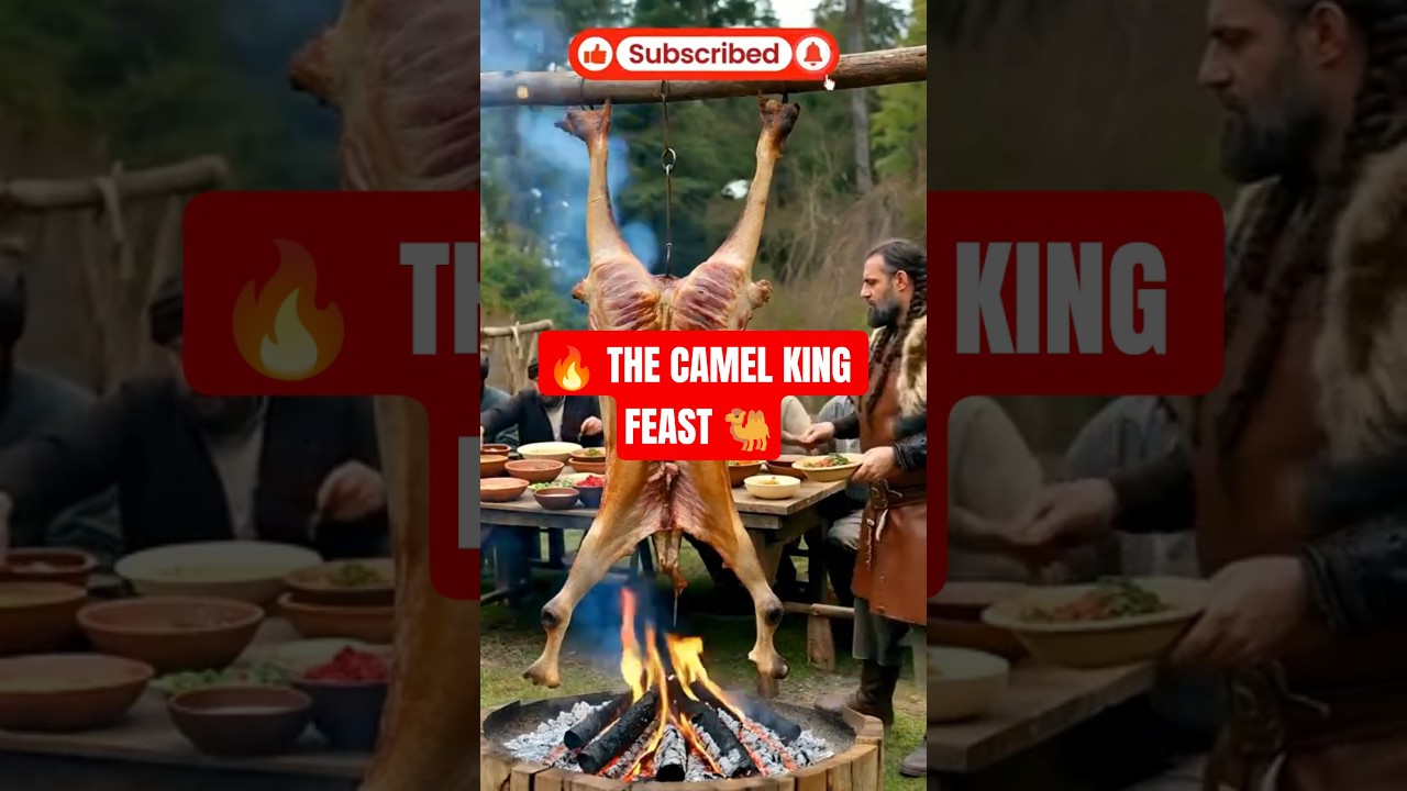 🐫🔥 Viking Chef Roasts a GIANT Camel Over Open Fire | Epic Outdoor Feast! ⚔️🍖  #meat #animals
