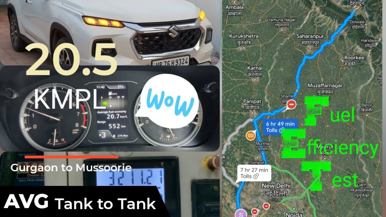 Grand Vitara Sigma Petrol Milage Average Test || Tank to Tank || Gurgaon to Mussoorie @rubalnehra