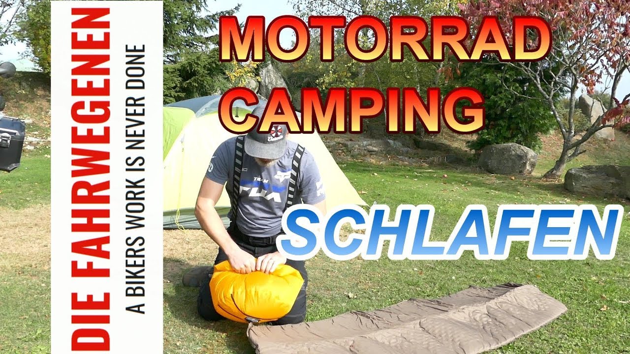 Motorradcamping....schlafen.... Isomatte Thermarest, Schlafsack Mammut,  usw.....Die Fahrwegenen