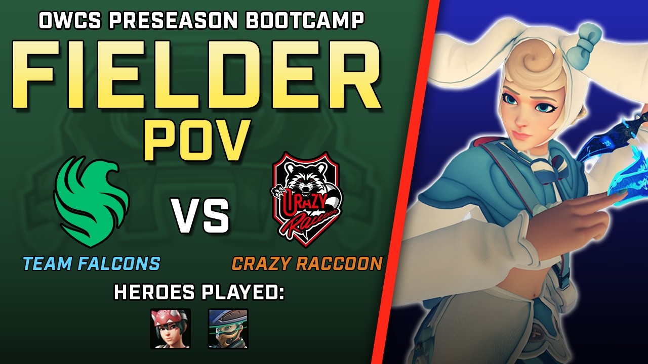 [ Fielder ] Taking Aggressive Angles | Team Falcons vs Crazy Raccoon | OWCS Preseason Bootcamp