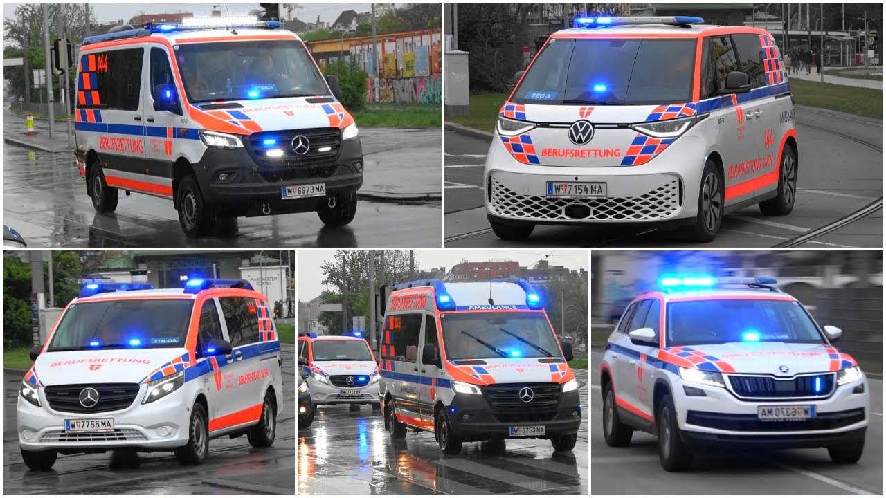 Einsatzfahrzeuge Berufsrettung Wien - Zusammenschnitt