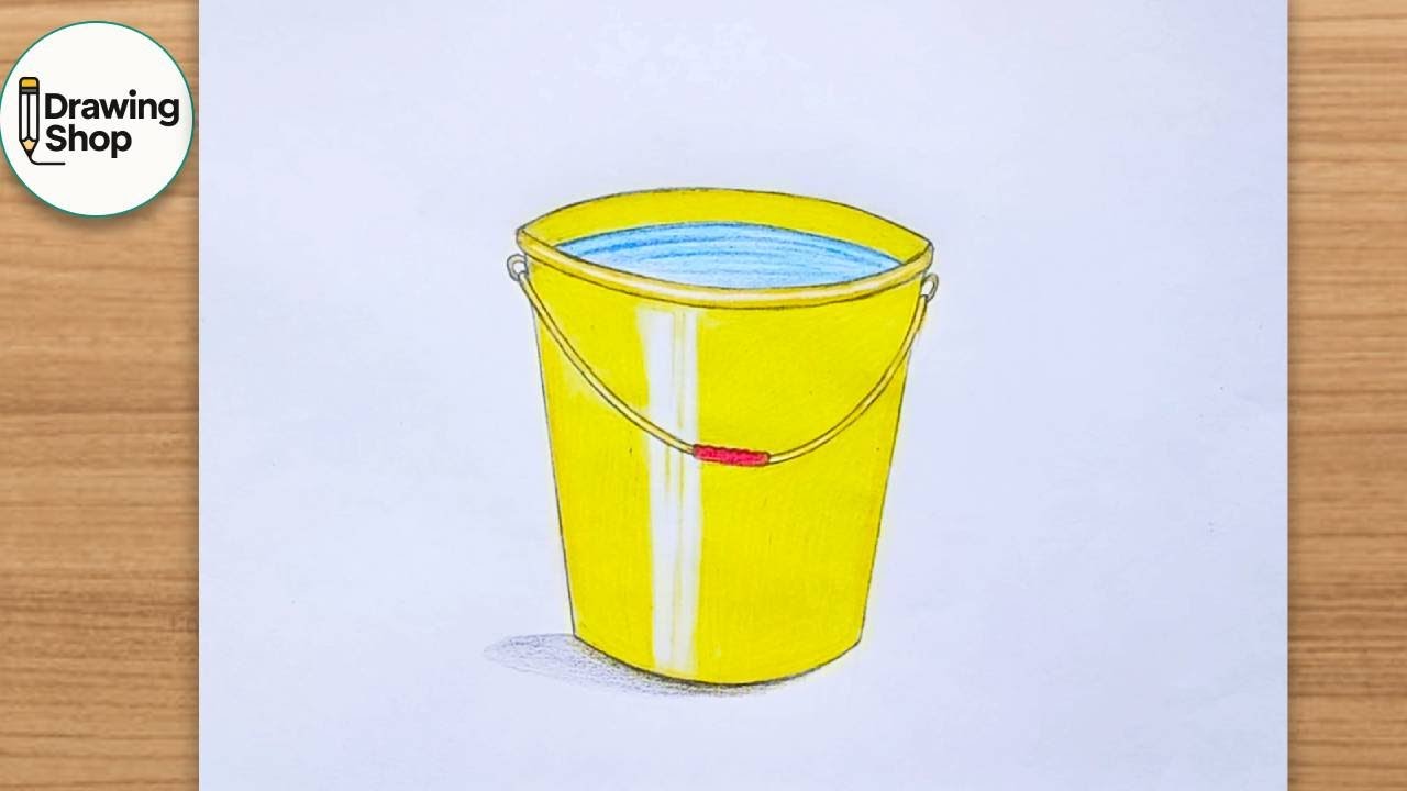 How to draw bucket - step by step || easy drawing