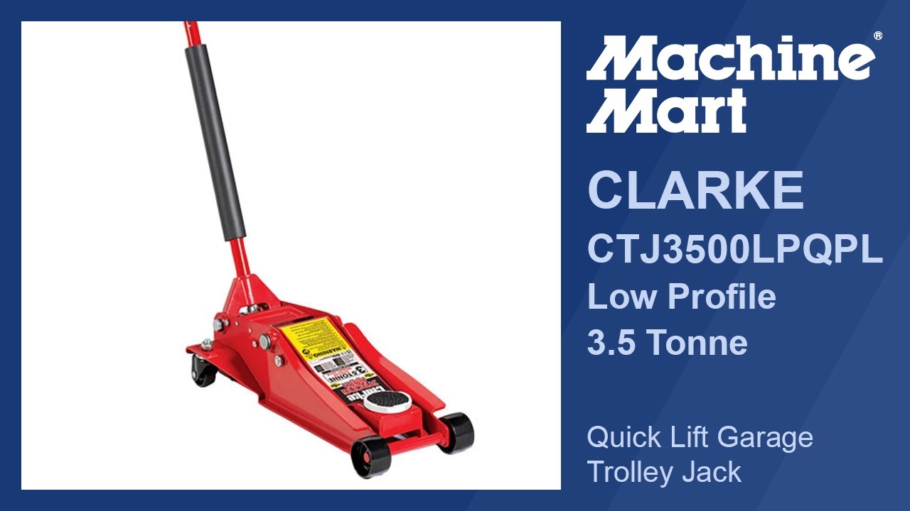 Домкрат Clarke CTJ3500LPQL с низким профилем и быстросъемной тележкой, грузоподъемностью 3,5 тонны.
