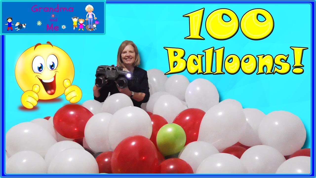 100 Balloons vs SWAT Car! | Grandma and Me