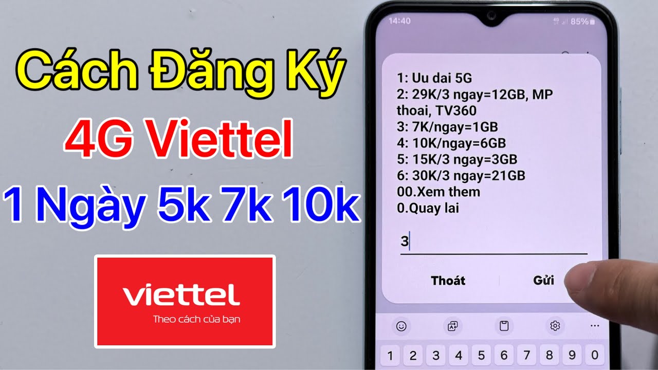 Cách đăng ký 4G Viettel 1 ngày 5k 7k 10k - Cách đăng ký mạng Viettel 2026