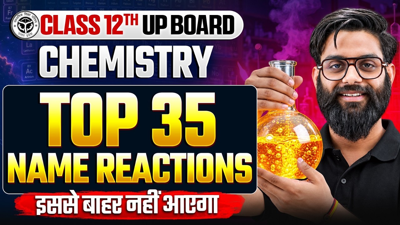 Top 35 Name Reactions | Chemistry Class 12 | Up Board 2027 | Harsh Sir