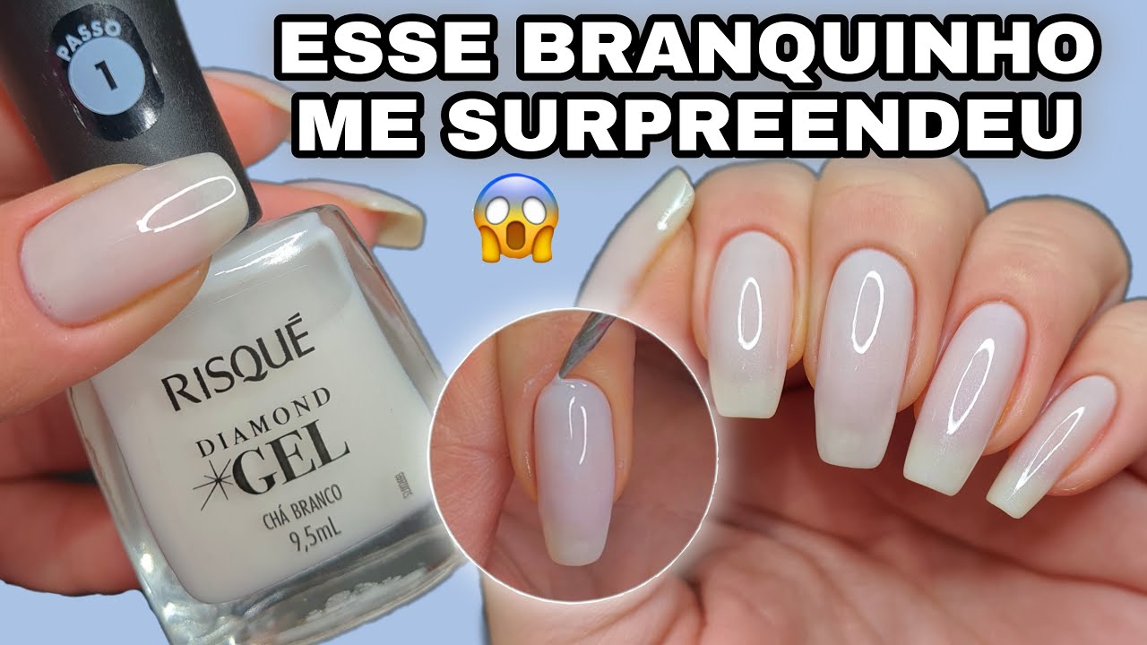TESTEI O ESMALTE CHÁ BRANCO DA RISQUÉ DIAMOND GEL