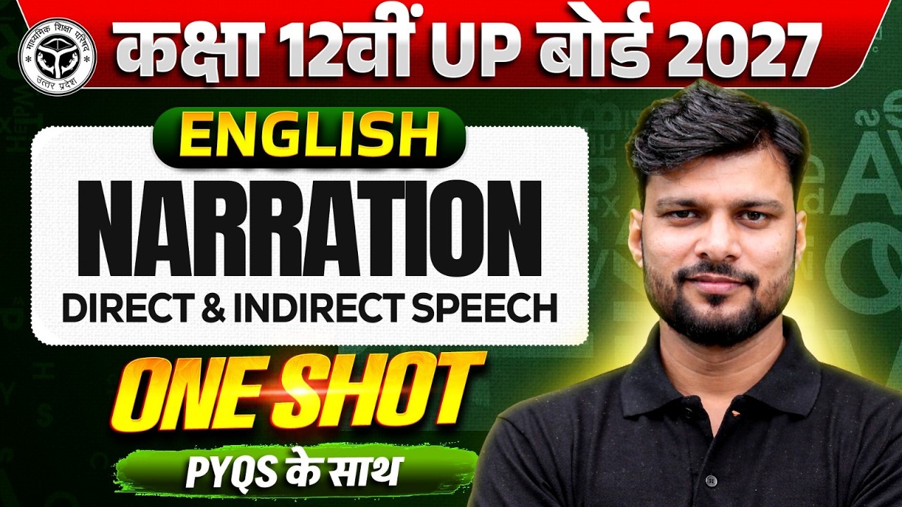 Class 12 English | Narration (Direct & Indirect Speech) | One Shot with PYQs | UP Board 2027
