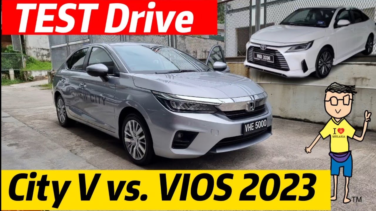 Test Drive all new Toyota Vios 2023 vs. Honda City V Sensing.