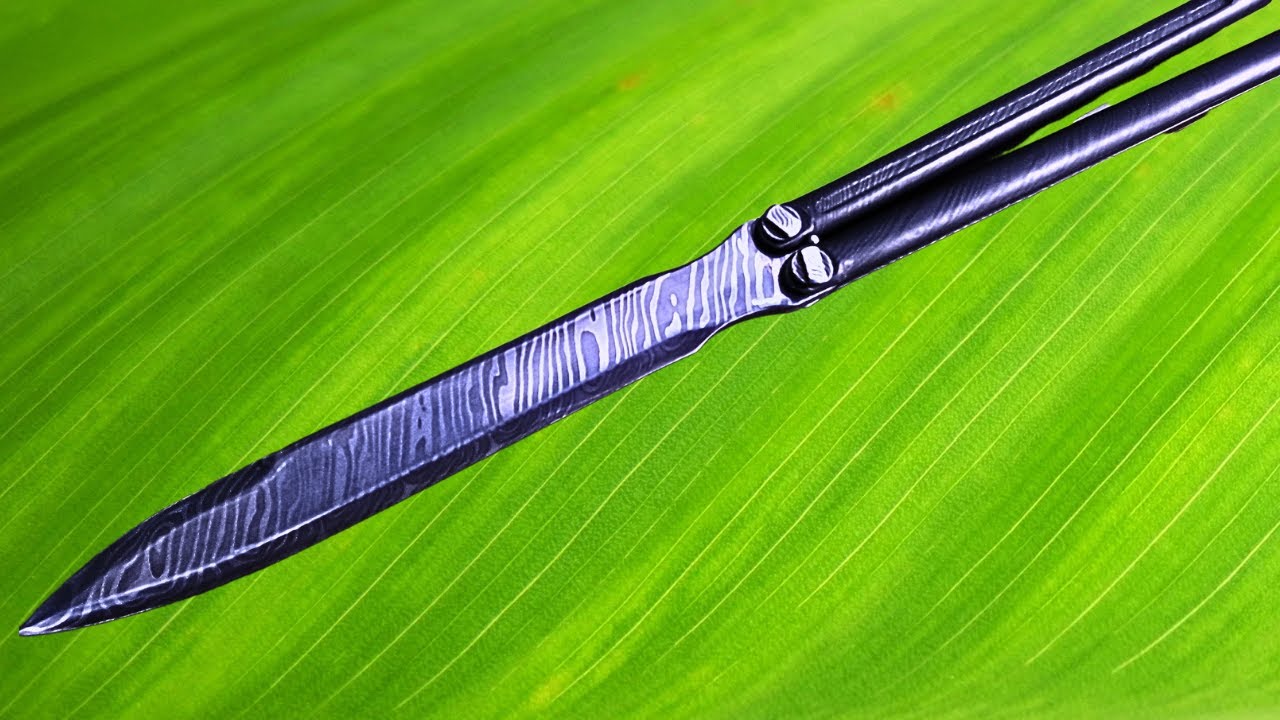 Butterfly knife from Damascus Steel!!