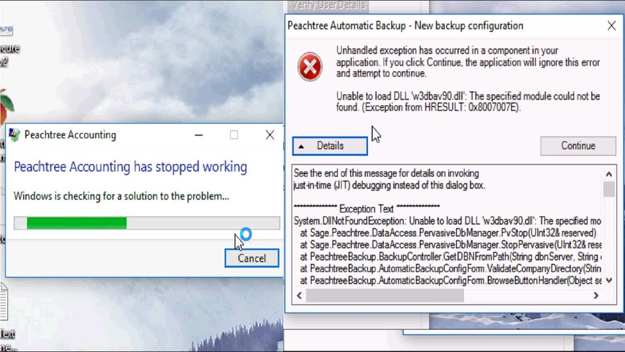 How to fix Sage Peachtree Quantum 2010 error 
