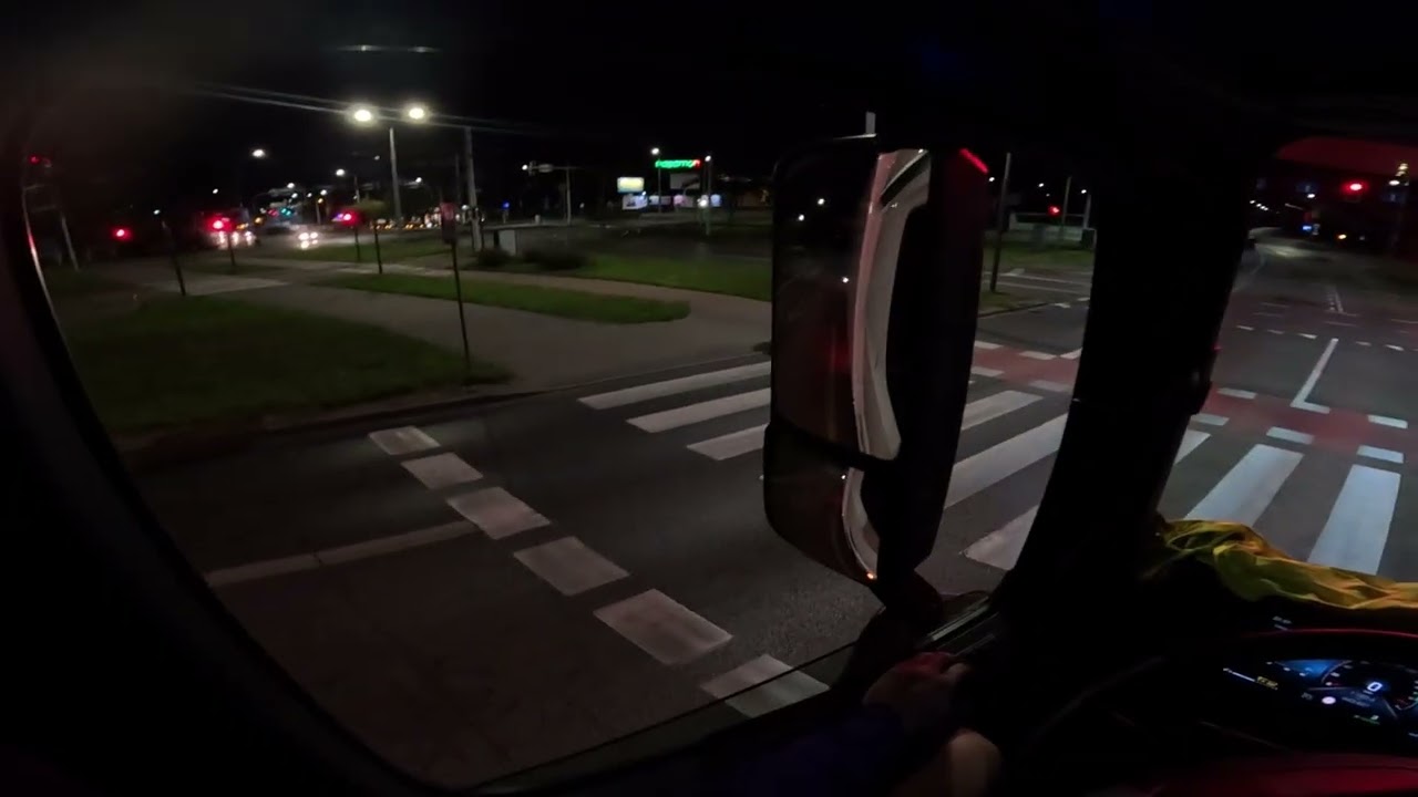 *TRUCKER POV* Narrow night city roads