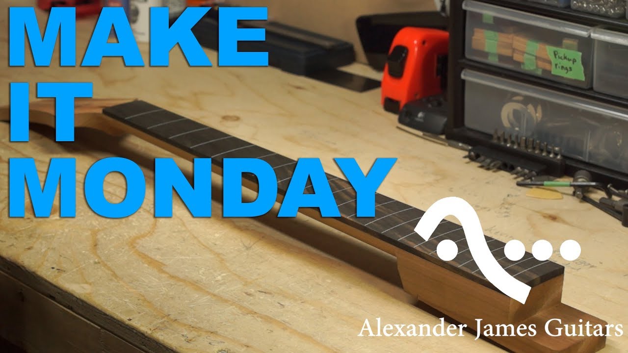 How to build a fretless guitar - radius & inlay - Make it Monday #3 AJG
