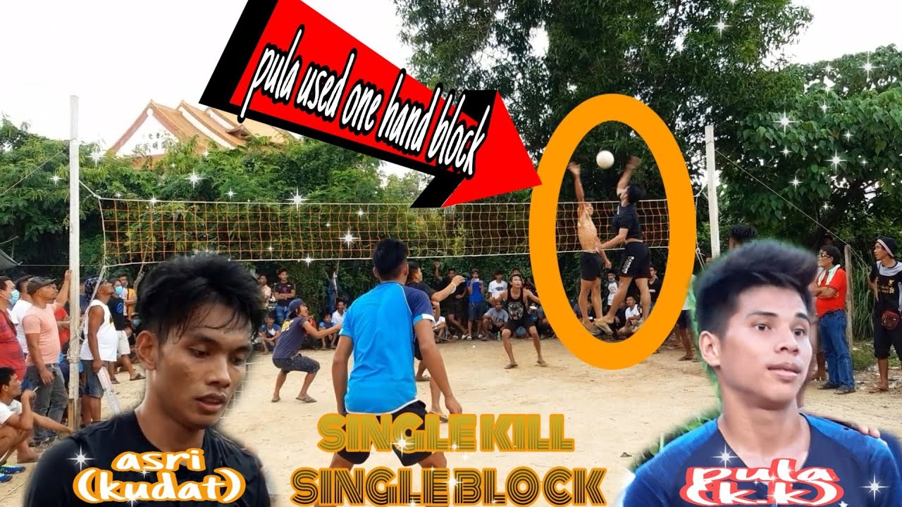 Volleyball likas k.k| asri (vs) pula | single kill single block|court likas