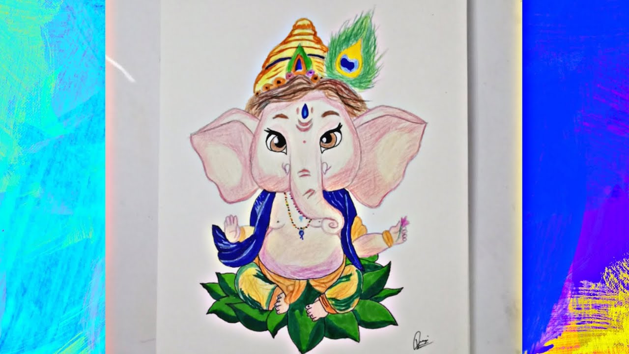 How to make shri ganesh drawing 
