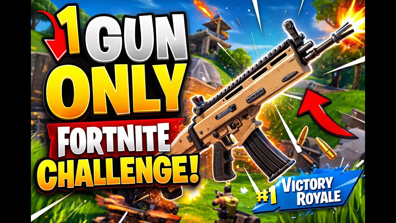 1 GUN Fortnite challenge!!