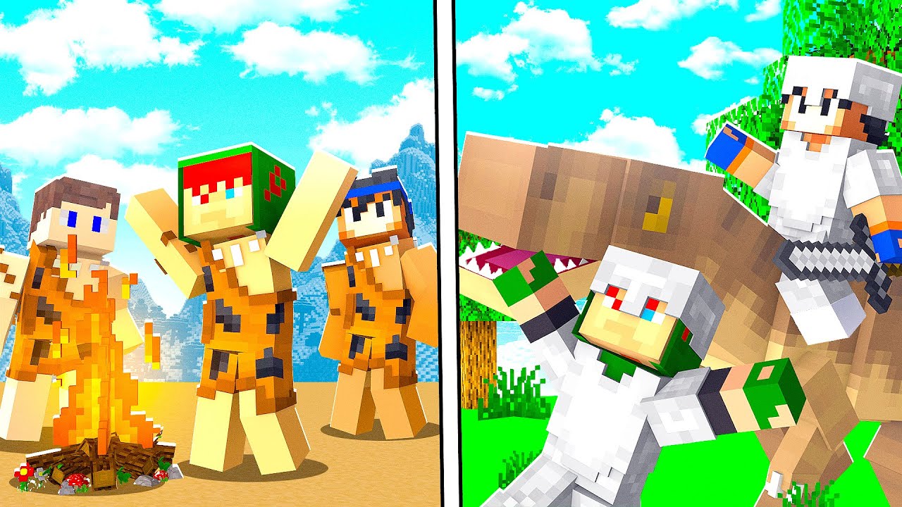 МЫ ВОШЛИ В ПОРТАЛ В ЭРУ ДИНОЗАВРОВ В MINECRAFT!!
