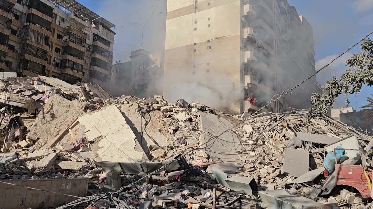 Aftermath of overnight Israeli strikes on south Beirut | AFP