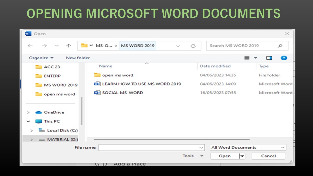 OPENING MICROSOFT WORD DOCUMENTS AND ADDING ADDRESS TO A LTTER