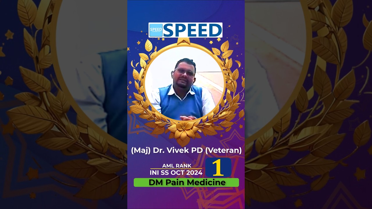 INI SS DM Pain Medicine, 1st Rank #speedlearningapp