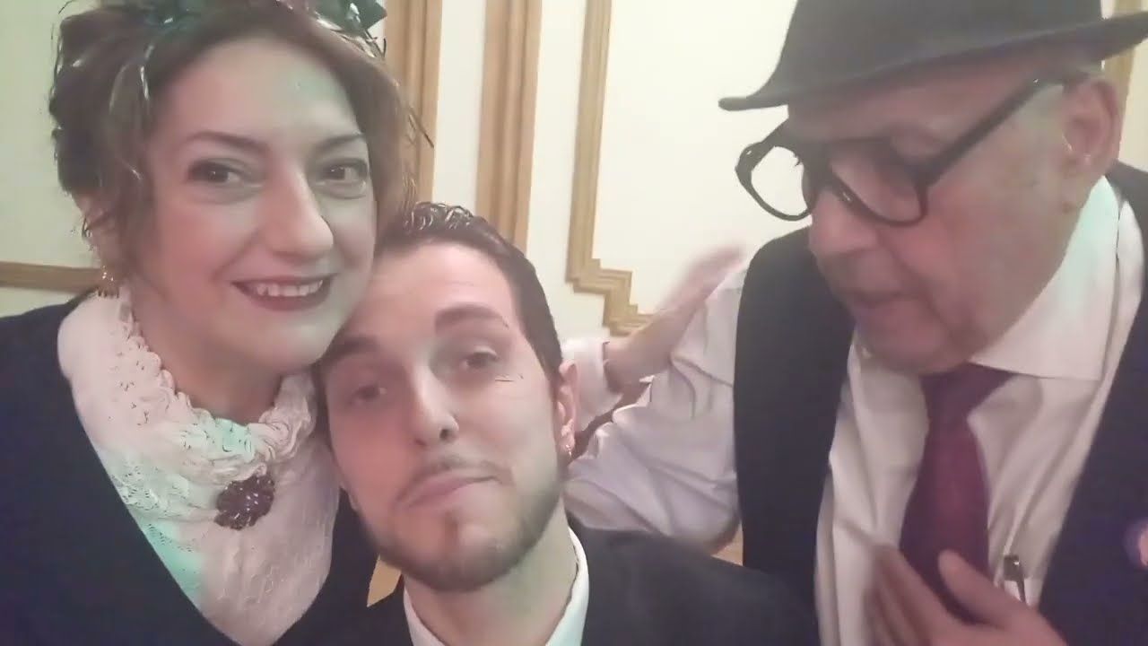 ANTONIO BARROS E IALMA CON ROSALÌA, OTERO E A XENTE DO REDOR