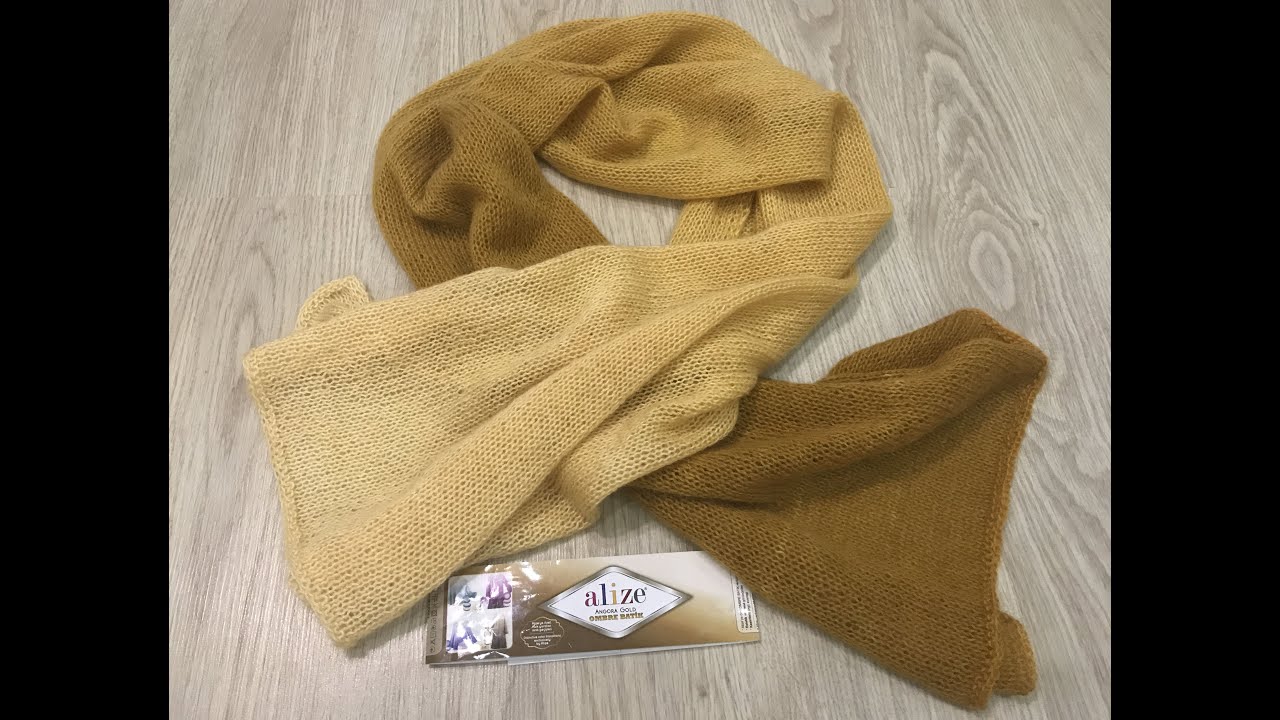 Базовый палантин OMBRE BATIK/подробный МК/мой отзыв об этой пряже