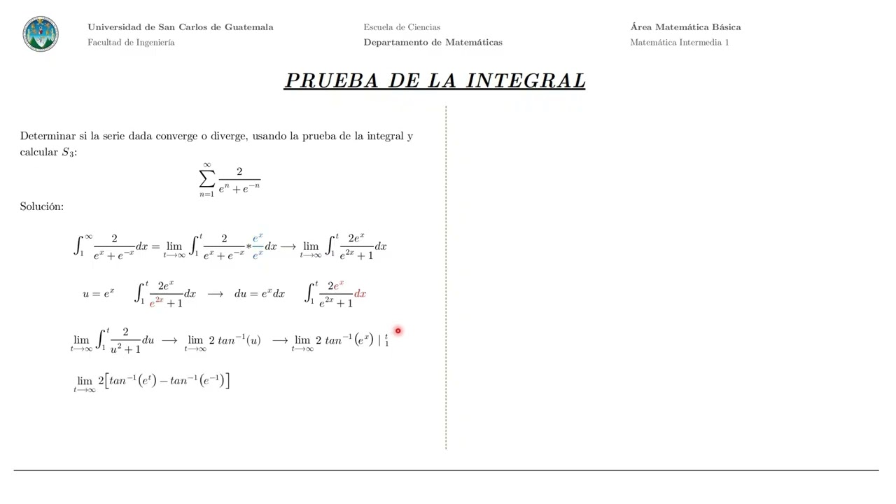 PRUEBA DE LA INTEGRAL - Video Tema Clave Examen MI1 - 086
