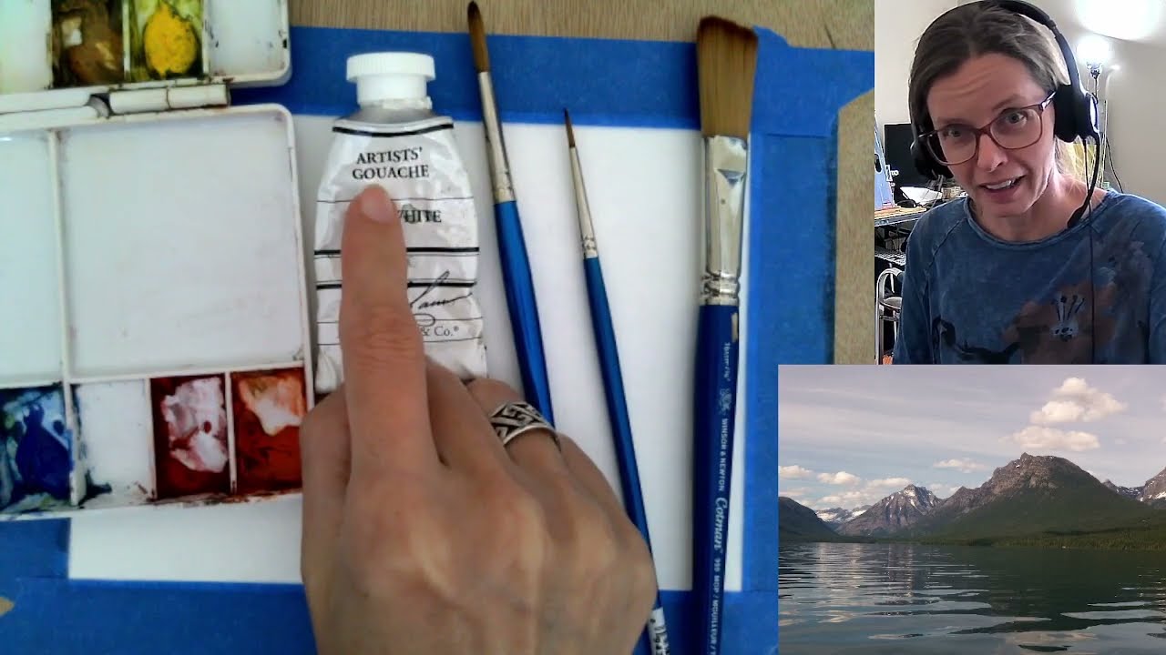 Watercolor Lesson 2 Mountains with Lake