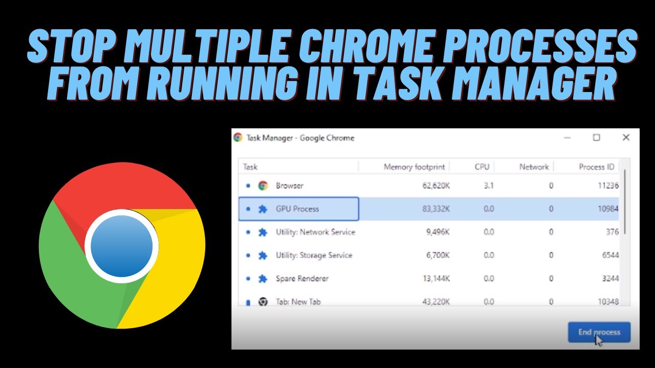 Как остановить запуск множества процессов Chrome в Диспетчере задач