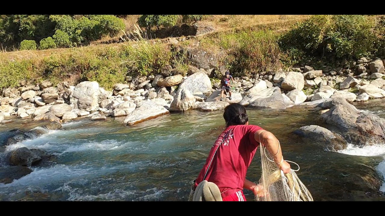 YUBIN AND DANIEL DOING THERE BEST TO CATCH ASALA | HIMALAYAN TROUT IN SMALL STREAM RIVER OF NEPAL |