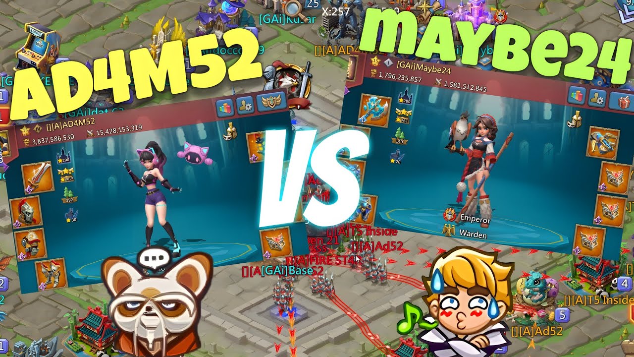 Lords Mobile - Insane WoW at K777. AD4M52 Vs Maybe24.