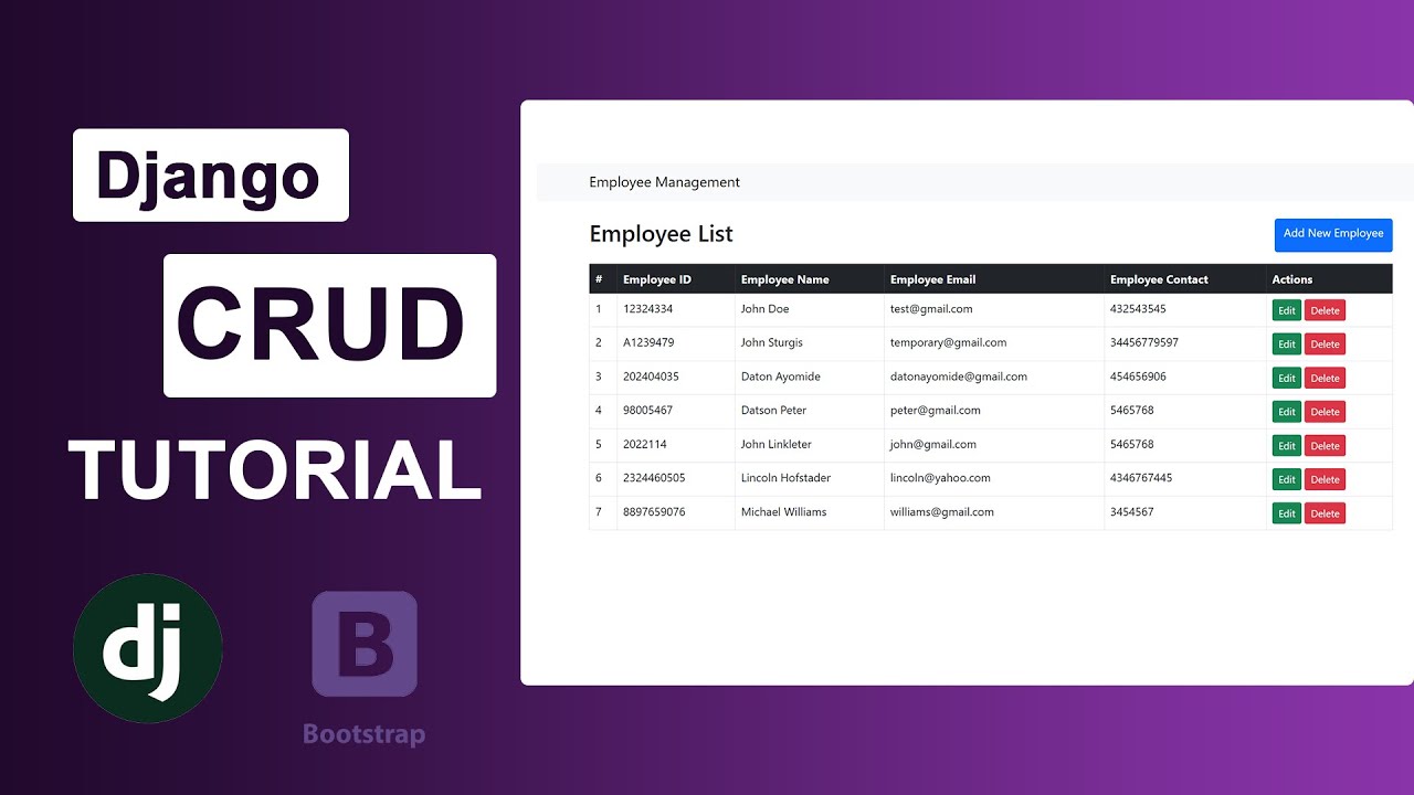 Django CRUD Operations Tutorial: Simple Employee Management System