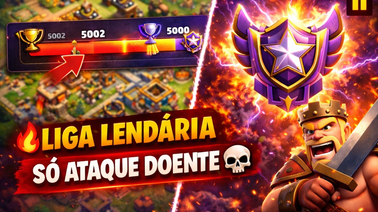 SUBINDO PRA LIGA LENDÁRIA! 😱🔥 Meus ATAQUES FORAM INSANOS! É SO PT 100%!!