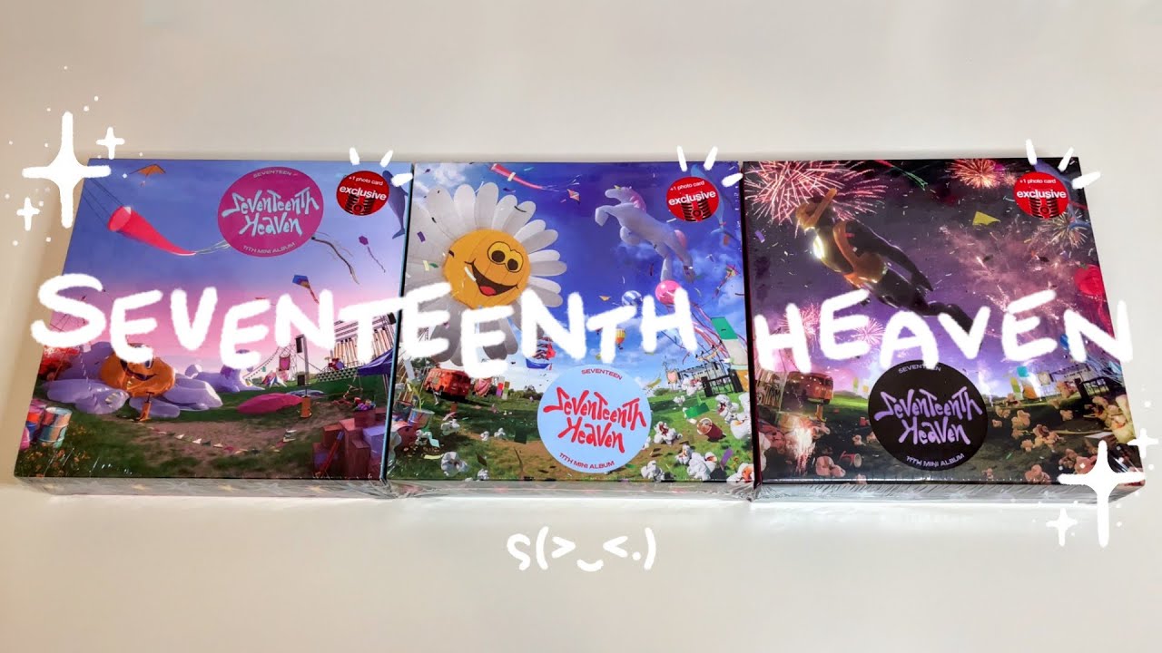 unboxing seventeen’s seventeenth heaven 🤘💎 all target exclusive vers (AM 5:26, PM 2:14, & PM 10:23)