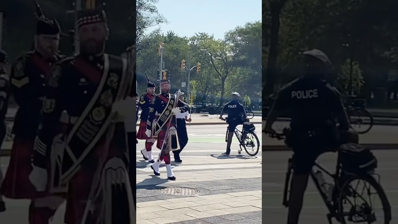 Drum Major & Tenor Drum Halton Regional Police Service Pipes & Drums Band Warriors&rsquo; Day Parade 2023