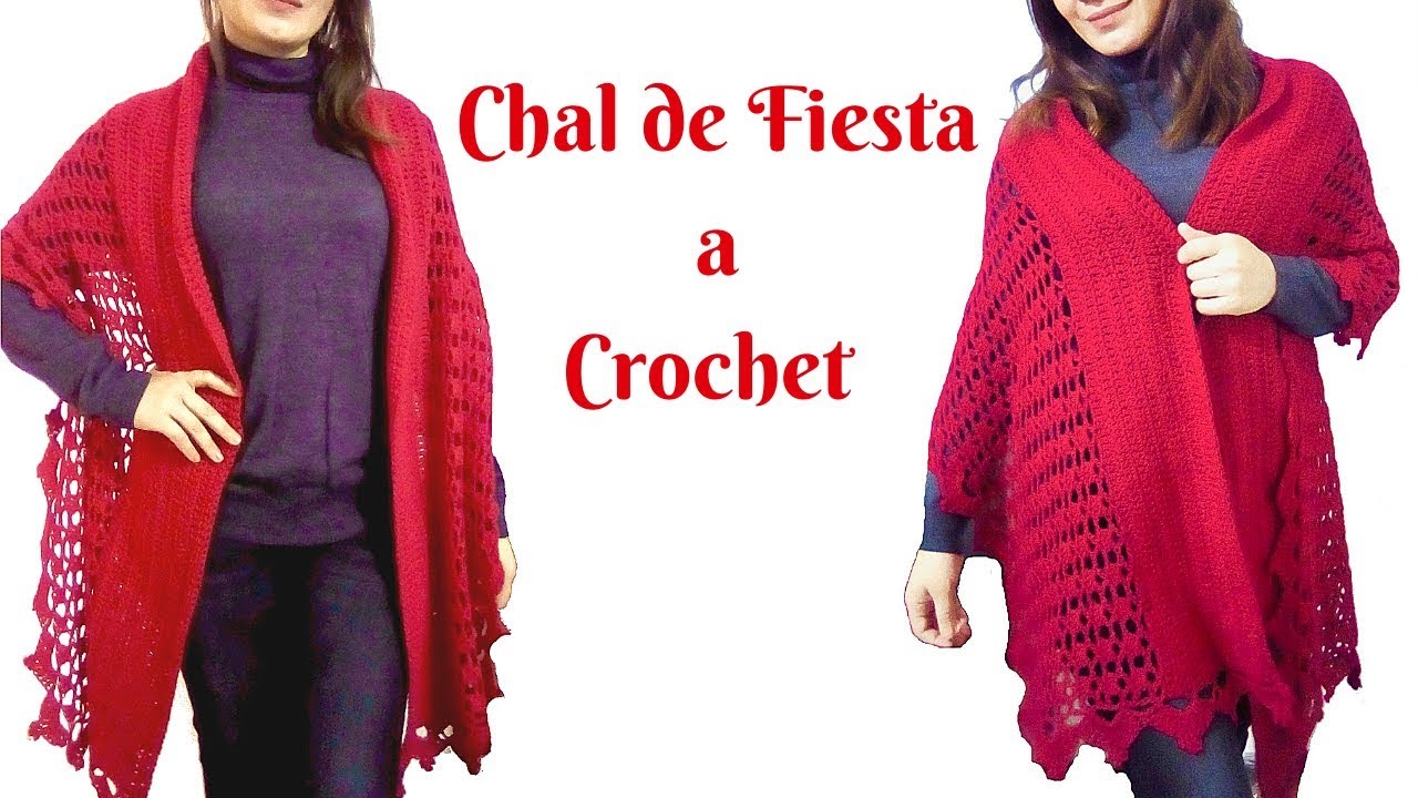 CHAL DE FIESTA TEJIDO A CROCHET paso a paso