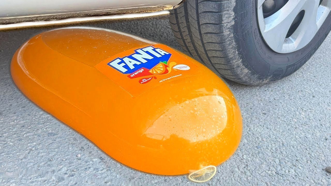 FANTA COCA COLA BALLOON VS CAR, Coca Cola Zero, PowerAde, Fanta, Sprite, Fruko and Mentos Diff Unde