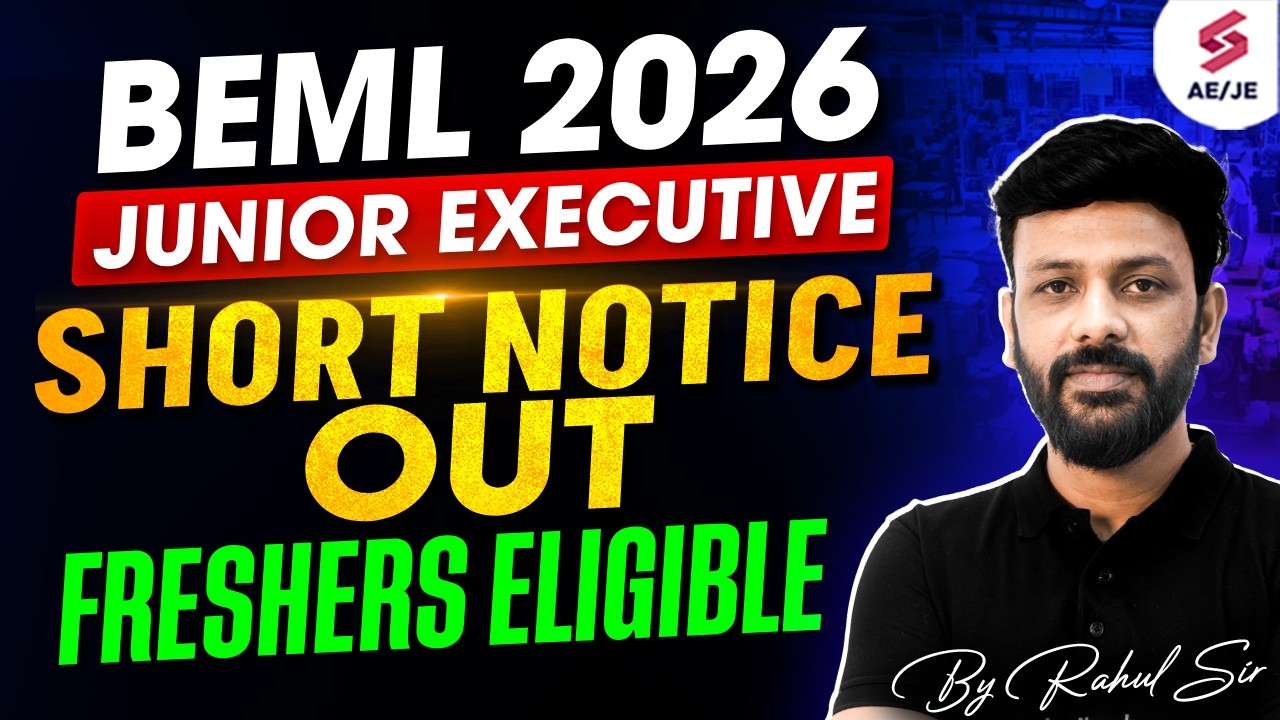 BEML Recruitment 2026 | BEML Junior Executive Short Notice | BEML JE Recruitment Update | Rahul Sir