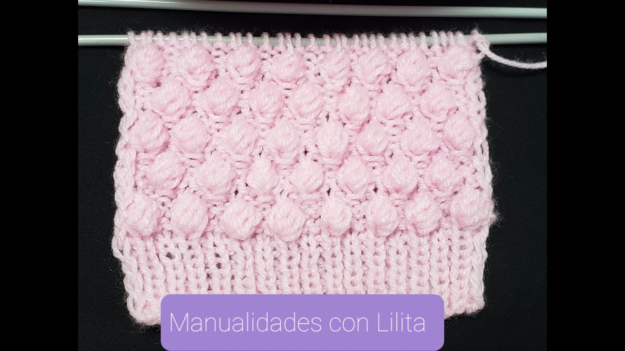 PUNTO BODOQUE O GARBANZO TEJIDO A DOS AGUJAS, SUPER FÁCIL