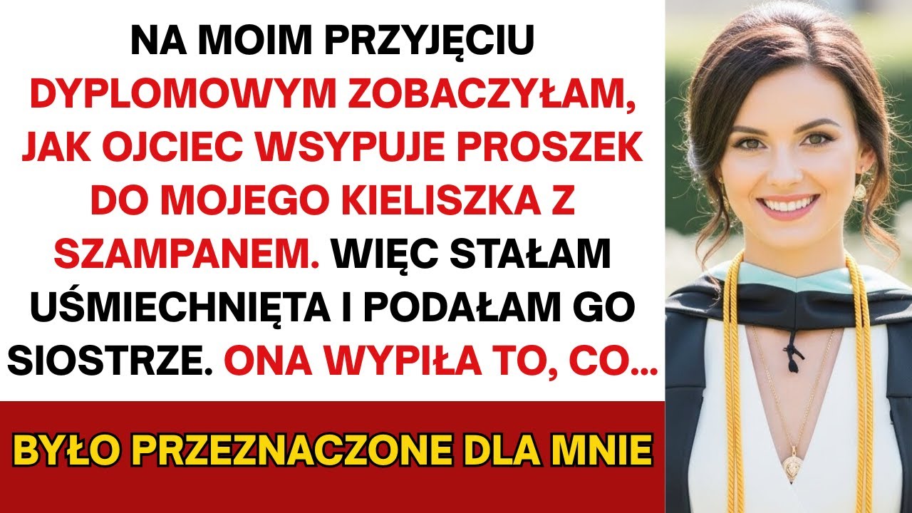 Na imprezie dyplomowej zobaczyłam jak ojciec wsypał mi proszek do szampana, wstałam, uśmiechnięta...