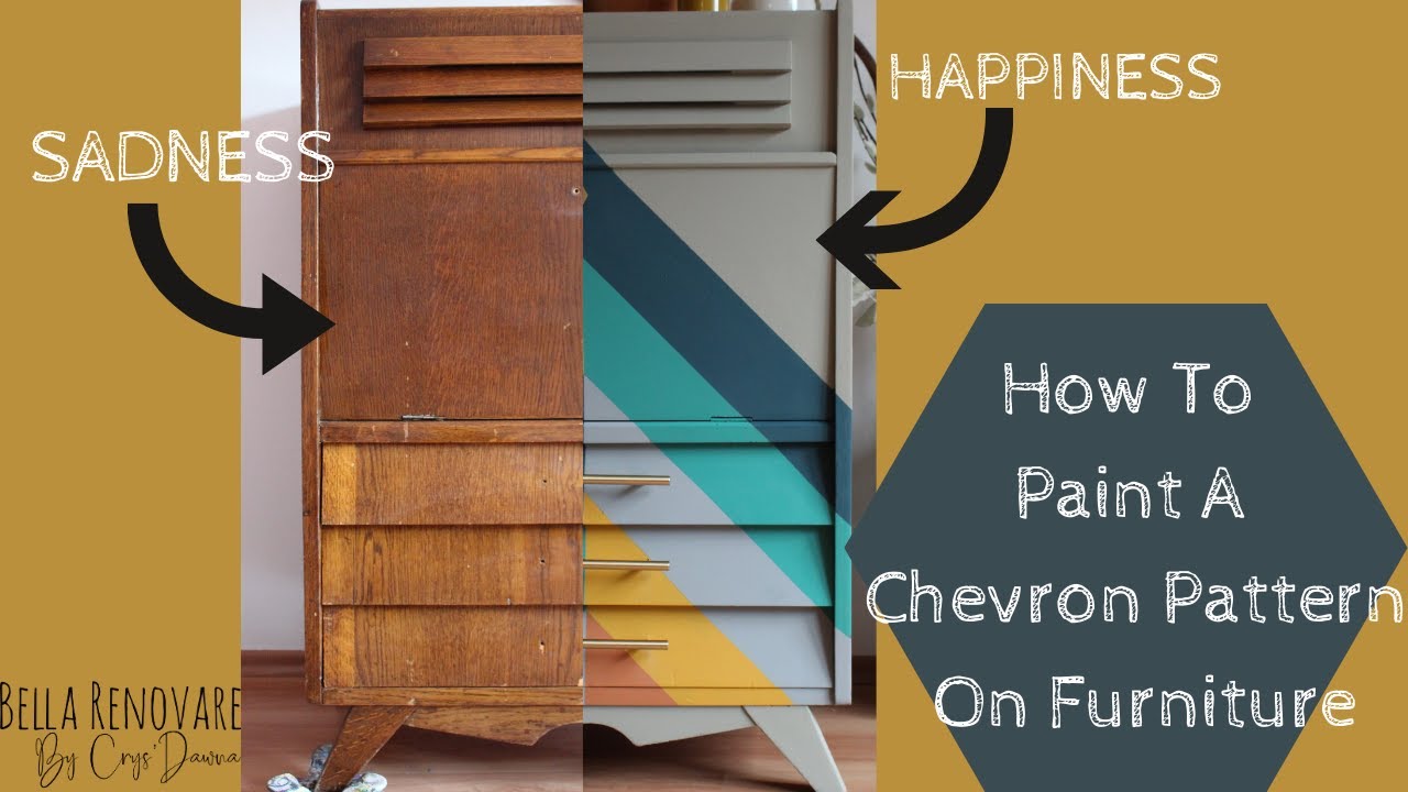 How To Paint A Chevron Pattern On Furniture Using Mineral Chalk Paint
