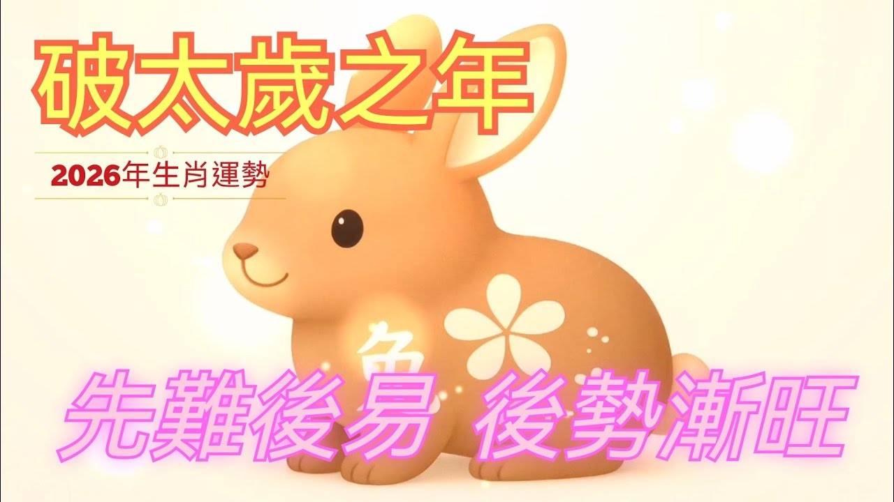 2026丙午馬年 生肖兔運勢 破太歲之年 先難後易 後勢漸旺 #十二生肖運勢 