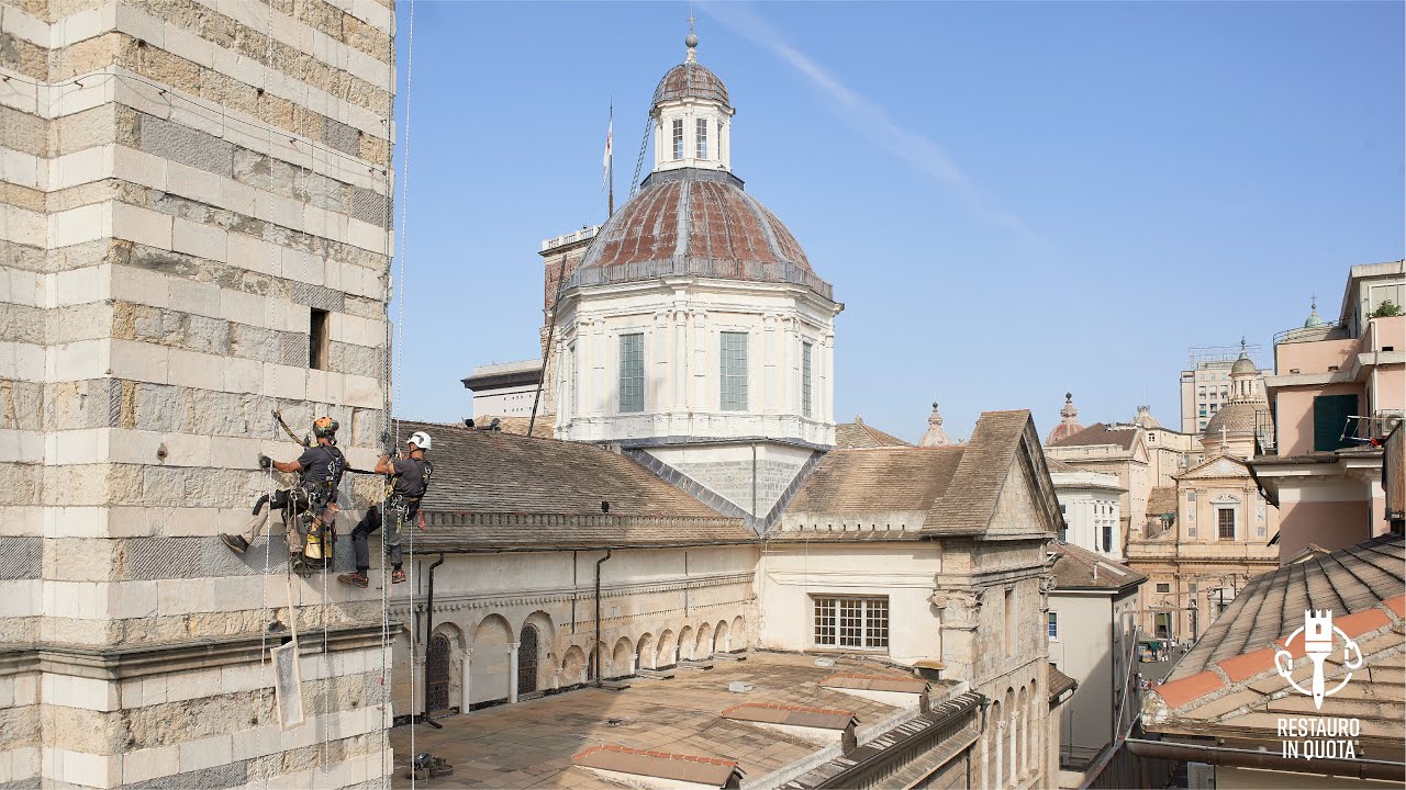 Messa in sicurezza del campanile della Cattedrale di San Lorenzo a Genova - Restauro in Quota®