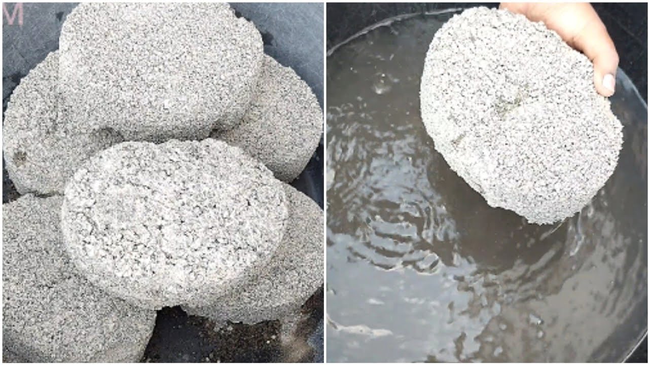 ASMR:;Gritty concrete crunchy crumbling dry&water+dipping/pouring ♥ 😋