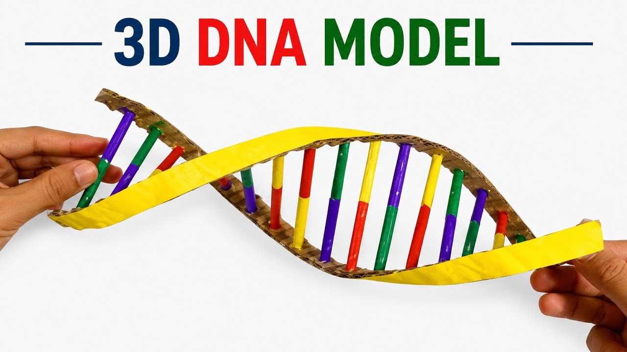 Cardboard DNA Model Project | Science Exhibition Model | 3D DNA science Project