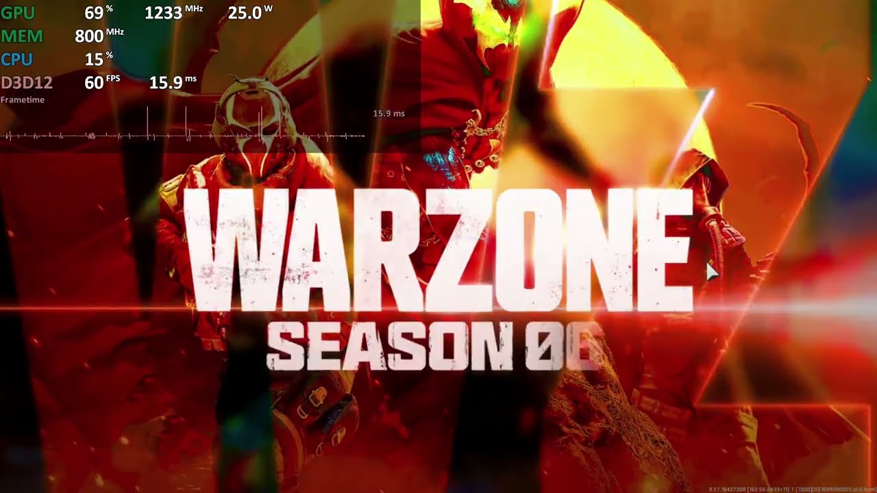 CoD Warzone Season 6 - Radeon 780M iGPU - AMD Ryzen 7 7840HS - Gameplay Benchmark Test