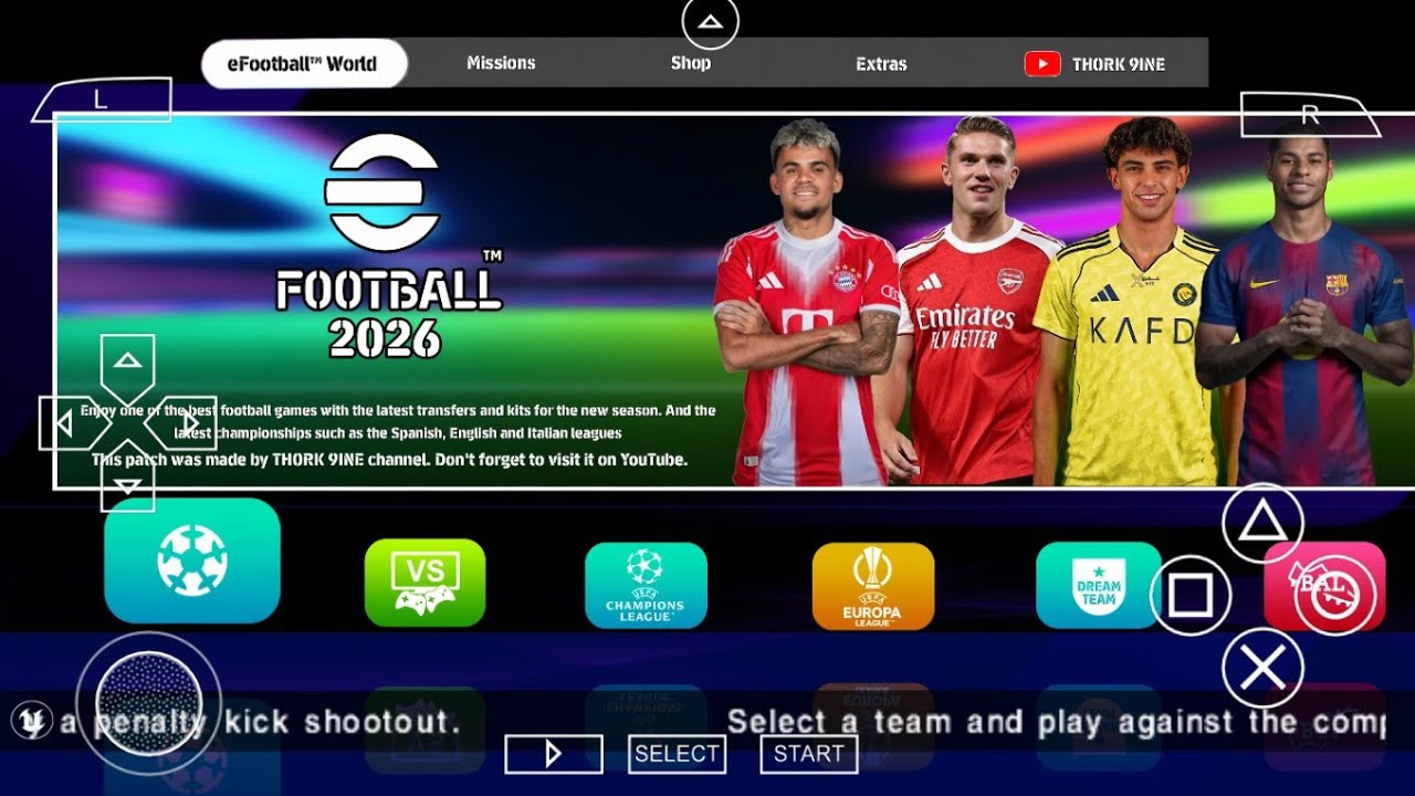 eFootball PES 2026 PPSSPP Android Offline PS5 Camera PES 2026 HD Graphics Новые комплекты формы 2...