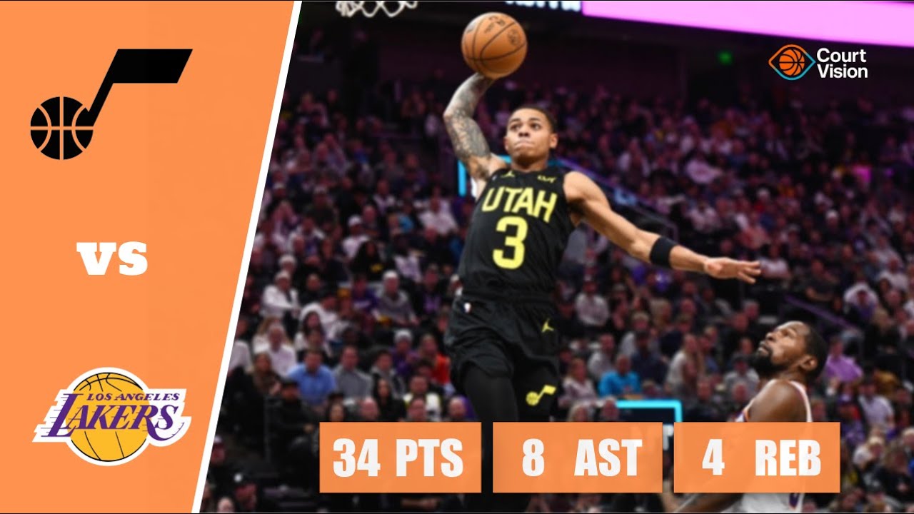 Keyonte George - 34 Points, 5 Three-Pointers, 8 Assists vs Lakers - 2025-26 Regular Season