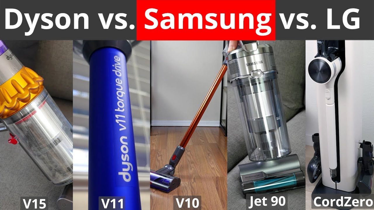 Dyson V15, V11, V10 против Samsung Jet 90, Jet 75 против LG CordZero A9