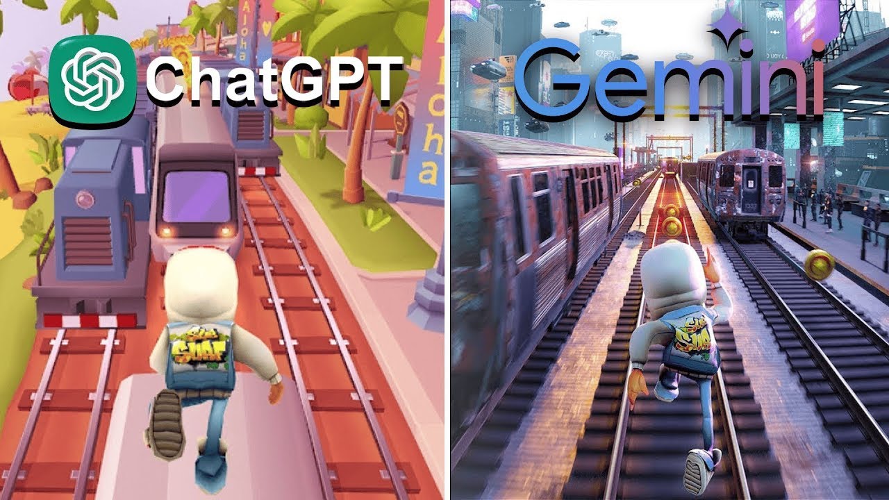 Chatgpt vs Gemini Make Subway Surfers From Zero